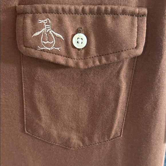 Original Penguin Brown Polo Shirt with Pocket size XL - Picture 2 of 5